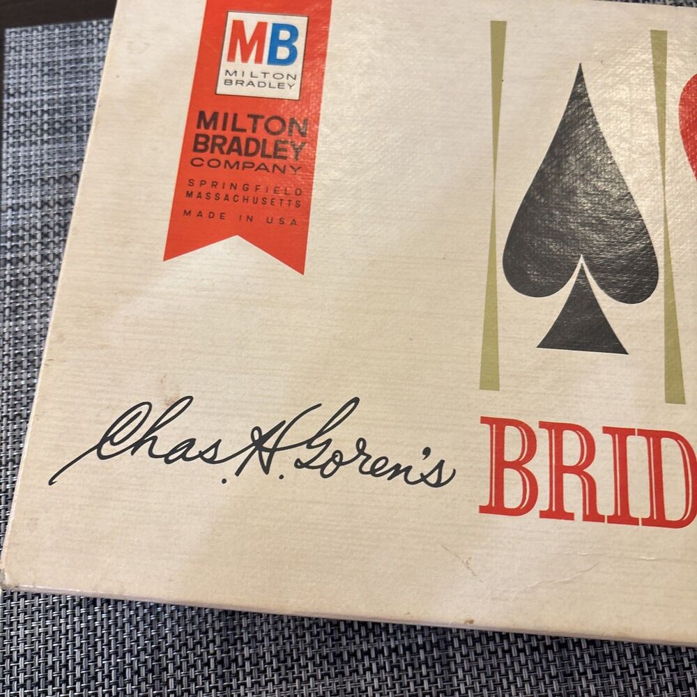 VTG Chas H. Goren Bridge For Two Milton Bradley Card Game Complete FINE Ed. 1964 - Picture 4 of 16